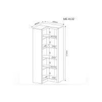 Estante Livreiro Solteiro Me4132 De Canto C- 4 Prateleiras Amêndoa - Tecno Mobili - 2