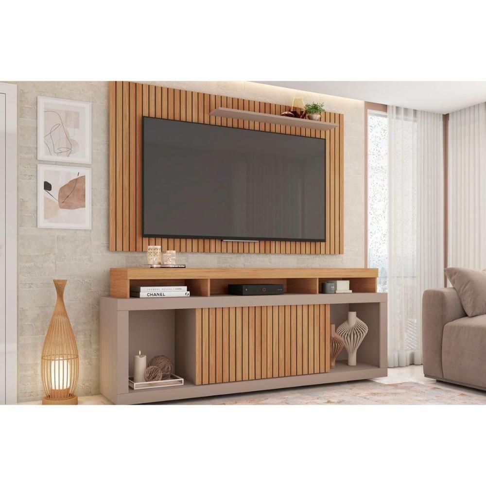 Estante P- Sala Até 60 Pol New Oscar C- Rodízios 180x174cm Buriti-fendi - Caemmun - 1