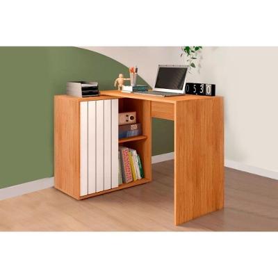 Mesa Escrivaninha para Escritório Retangular Tech em MDF 140cm Off White