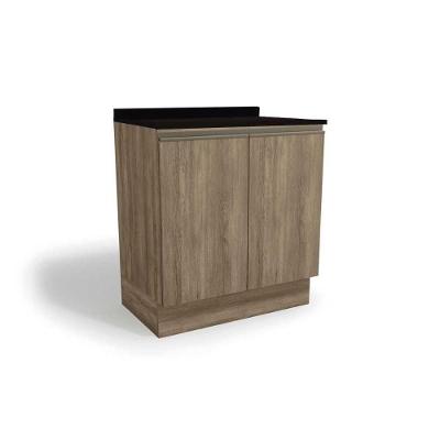 Balcão Cozinha P- Cooktop C- Tampo Maxxi G744 C- 2 Portas 80cm Nogal-preto - Kappesberg