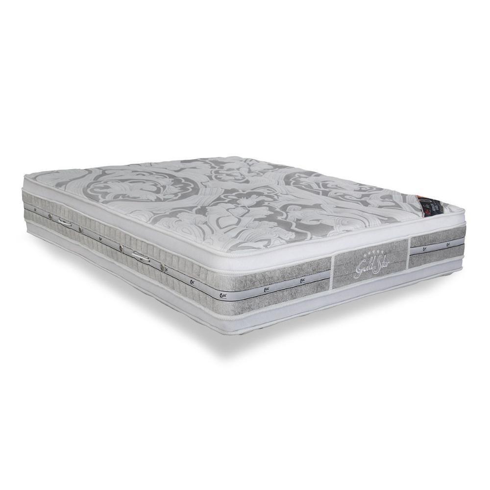 Colchão Queen Espuma Látex Molas Ensacadas Pocket Super Luxo Double Face Euro Pillow (158x198x36) - Castor - 1