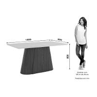 Mesa P- Cozinha Olivia Sc118 C- Tampo Madeirado C- Vidro Reto 160x90cm Nature-off White - Henn - 2