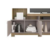 Estante P- Sala Até 70 Pol Formosa C- Nicho E Pés 210x207cm Lamina Mel-cacao - Caemmun - 6