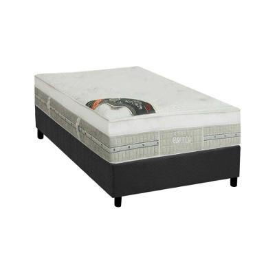 Cama Box Solteiro: Colchão Molas Pocket Ensacadas Castor Eurotop Summer Winter + Base Crc Suede Gray (88x188)