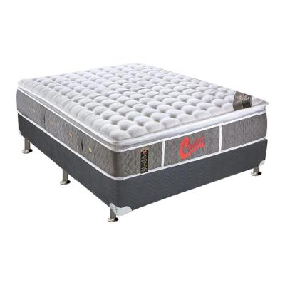 Cama Box Casal: Colchão Molas Pocket Ensacadas Castor Light Stress Oxygen New + Base Crc Suede Gray (138x188)