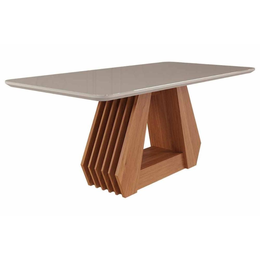 Mesa P- Cozinha ágata C- Tampo Madeirado Vidro 180x90cm Cinamomo-off White - Cimol - 1