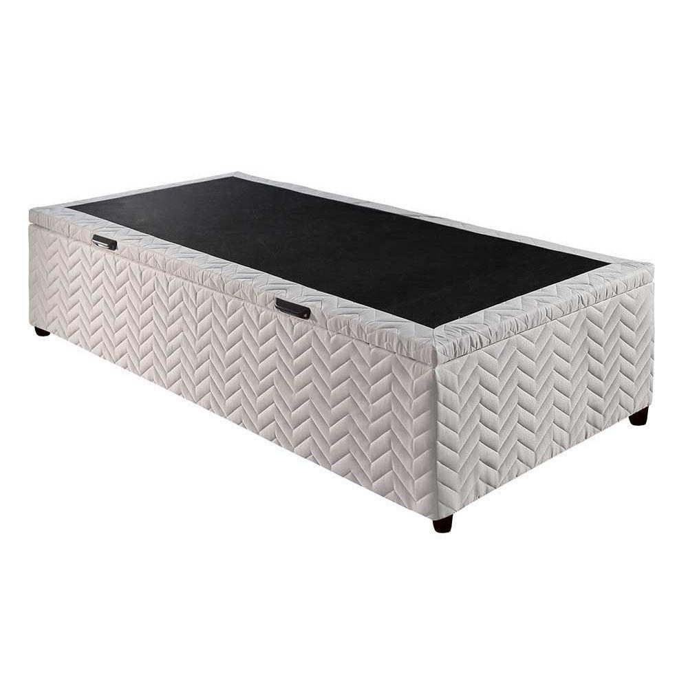 Cama Box Baú Solteiro Universal Tecido White (79x198x36) - Paropas - 4