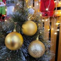 Conjunto 6 Bolas De Natal Dourado Tradicional Misto Glitter, Brilho E Fosca 8cm Prime - 2