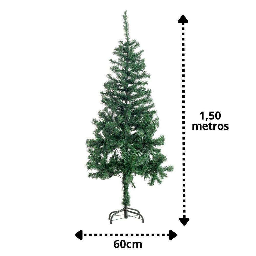 Árvore De Natal Pinheiro Verde Prime Tradicional 300 Galhos 1,50m Pés De Ferro - Bela Flor - 3
