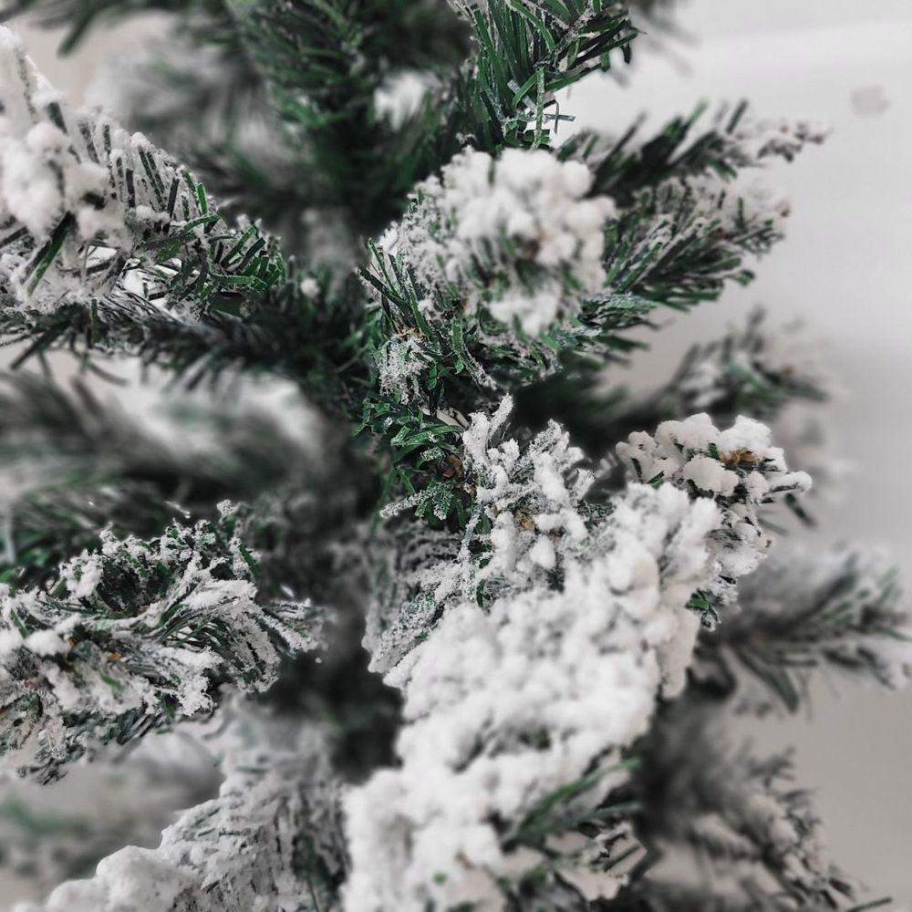 Jogo 2 Pinheiros Enfeite De Mesa Nevado Rústico Luxo Base Linho Juta 60cm - Bela Flor - 4