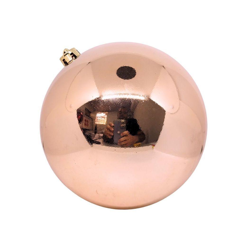 Bola Natal Gigante Rosê Lisa 20cm - Bela Flor - 1