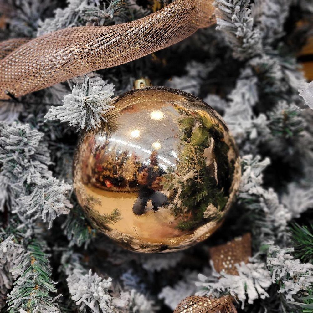 Bola Natal Gigante Rosê Lisa 20cm - Bela Flor - 2