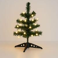 Mini árvore De Natal Iluminada Verde 30cm Com Led Bolinhas Branco Quente à Pilha - 2