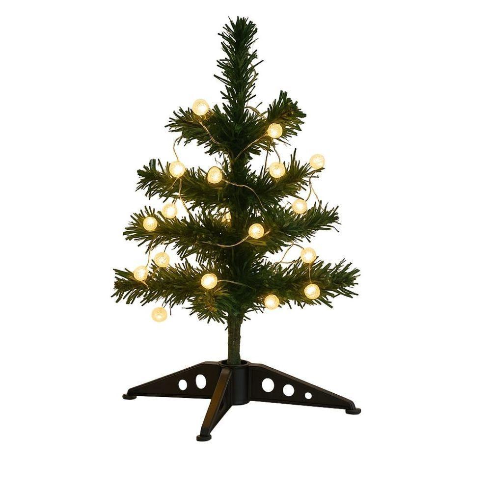 Árvore De Natal Iluminada 30cm 20 Bolinhas Led Branco Quente Enfeite De Mesa Prime - 8