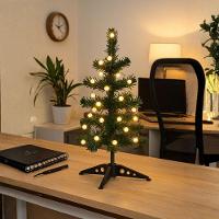 Árvore De Natal Iluminada 30cm 20 Bolinhas Led Branco Quente Enfeite De Mesa Prime - 2