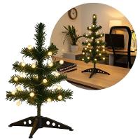 Árvore De Natal Iluminada 30cm 20 Bolinhas Led Branco Quente Enfeite De Mesa Prime - 3
