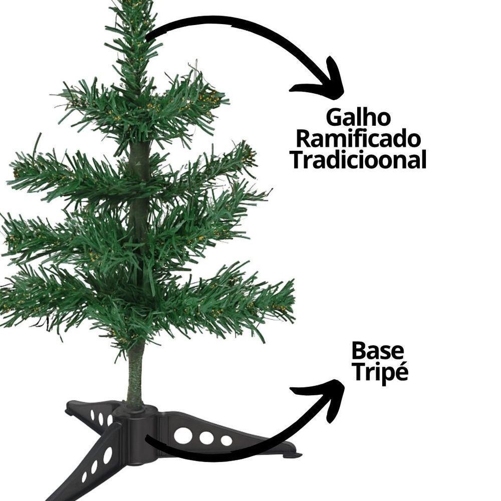Mini árvore De Natal Decorada 30cm Com 6 Laços Vermelho E Verde Galão - 6