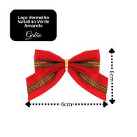 Mini árvore De Natal Decorada 30cm Com 6 Laços Vermelho E Verde Galão - 8