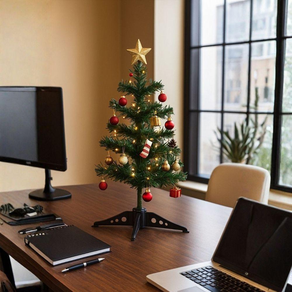 Árvore De Natal Decorativa Enfeite De Mesa Prime 30cm 25 Galhos Base Tripé - 5