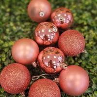 Conjunto 12 Bolas De Natal Rosê Prime Texturas Mistas 6cm Glitter, Brilho E Fosca - 5