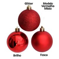 Conjunto 18 Bolas De Natal Vermelho Prime Tradicional Misto Glitter, Brilho E Fosca 6cm - 5