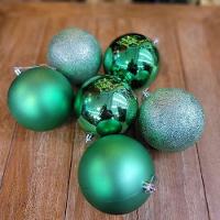 Conjunto 6 Bolas De Natal Verde Prime Texturas Mistas 10cm Glitter, Brilho E Fosca - 2