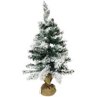 Pinheiro Nevado Rústico Luxo Base Linho Juta 60cm - Bela Flor - 1