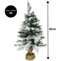 Pinheiro Nevado Rústico Luxo Base Linho Juta 60cm - Bela Flor - 6