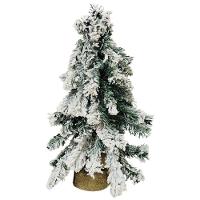 Pinheiro Nevado Rústico Luxo Base Linho Juta 60cm - Bela Flor - 7