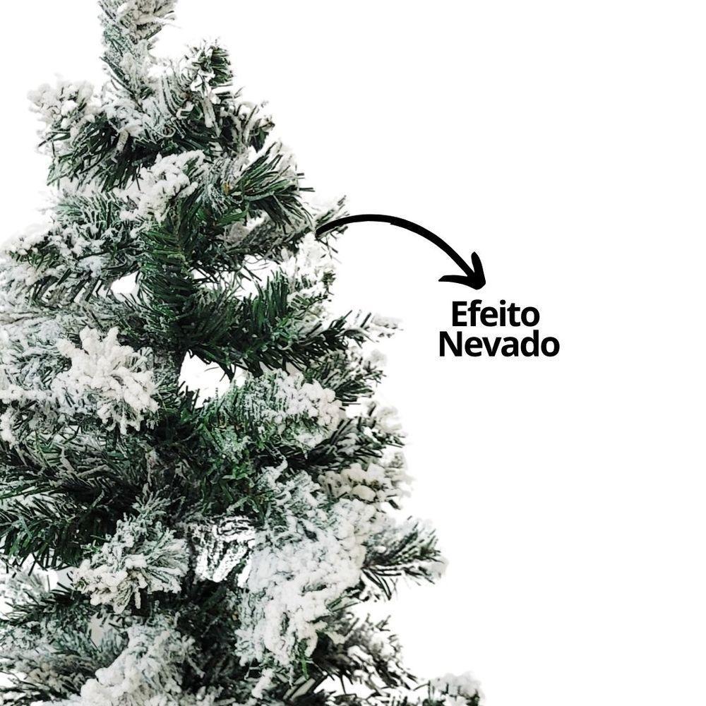 Pinheiro Enfeite De Mesa Nevado Rústico Luxo Base Linho Juta 46cm - Bela Flor - 2