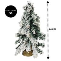 Pinheiro Enfeite De Mesa Nevado Rústico Luxo Base Linho Juta 46cm - Bela Flor - 6