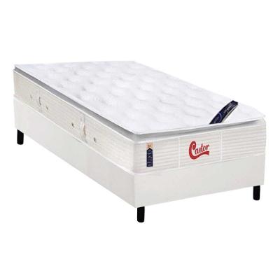 Cama Box Solteiro: Colchão Molas Pocket Ensacadas Castor Gold Star Slx Vitagel + Base Crc Courano White (88x188)