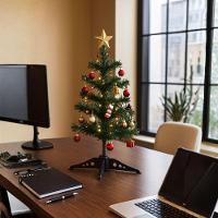 Mini árvore De Natal Enfeite De Mesa 30cm 25 Galhos Base Tripé Tradicional - 2