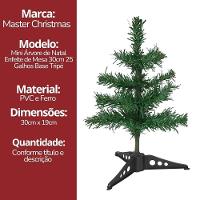 Mini árvore De Natal Enfeite De Mesa 30cm 25 Galhos Base Tripé Tradicional - 7