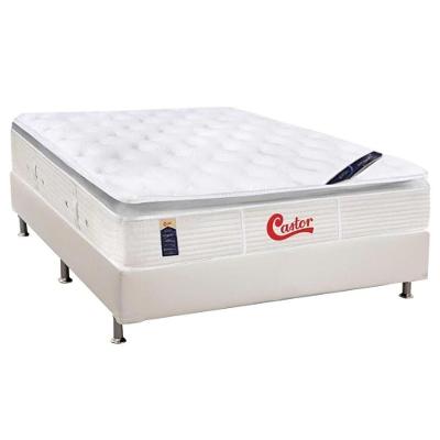 Cama Box Casal: Colchão Molas Pocket Ensacadas Castor Gold Star Vitagel Slx + Base Crc Courano White (138x188)