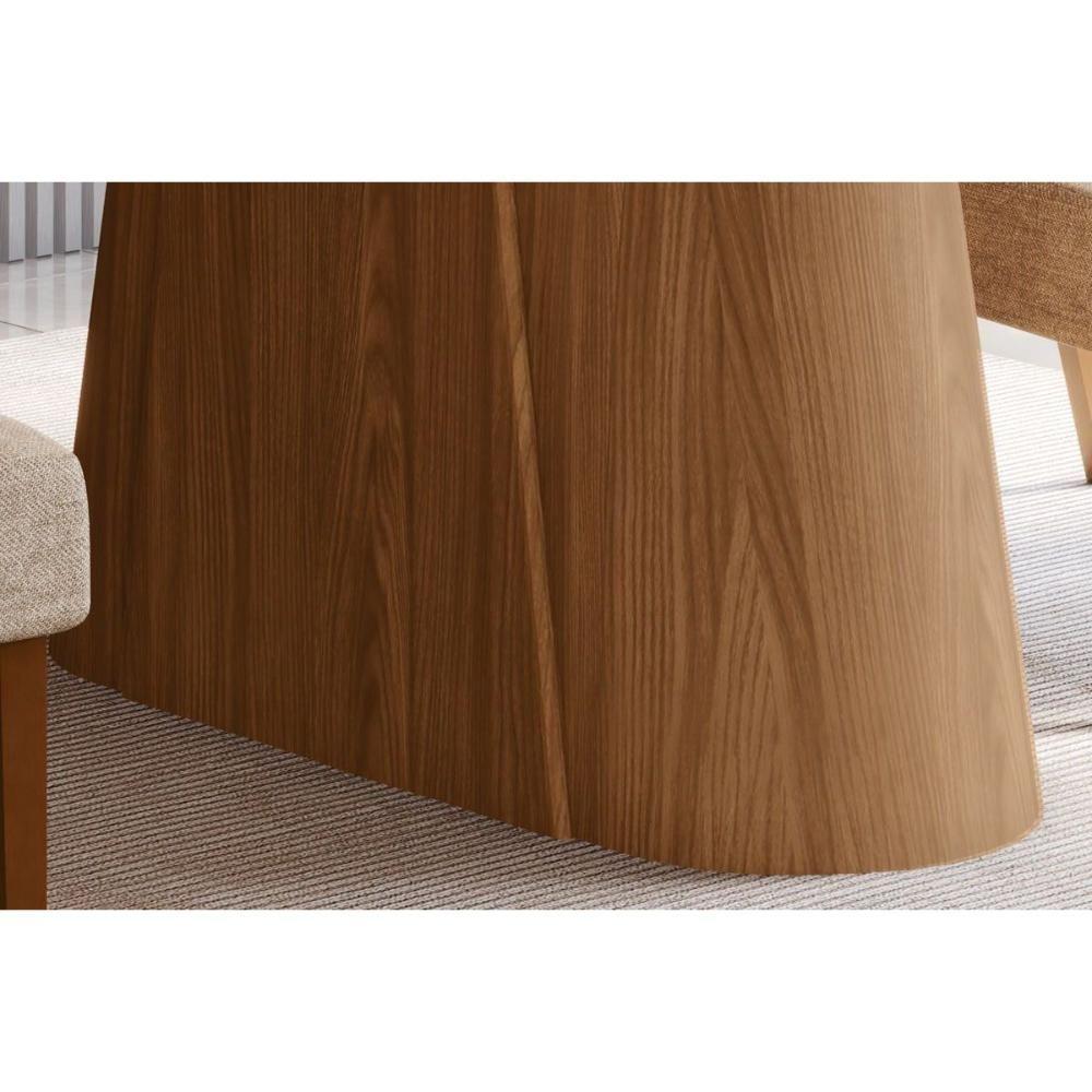 Mesa P- Cozinha Olivia Sc120 C- Tampo Madeirado C- Vidro Curvo 180x90cm Nature-off White - Henn - 4