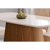 Mesa P- Cozinha Olivia Sc120 C- Tampo Madeirado C- Vidro Curvo 180x90cm Nature-off White - Henn - 3