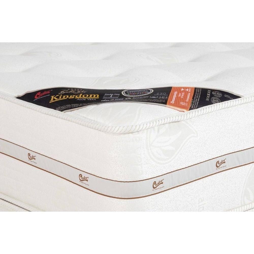 Cama Box : Colchão Molas Pocket Ensacadas Castor Kingdom Aloe Vera + Base Crc Courano White (193x203) - 3