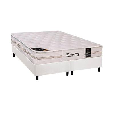Cama Box : Colchão Molas Pocket Ensacadas Castor Kingdom Aloe Vera + Base Crc Courano White (193x203)