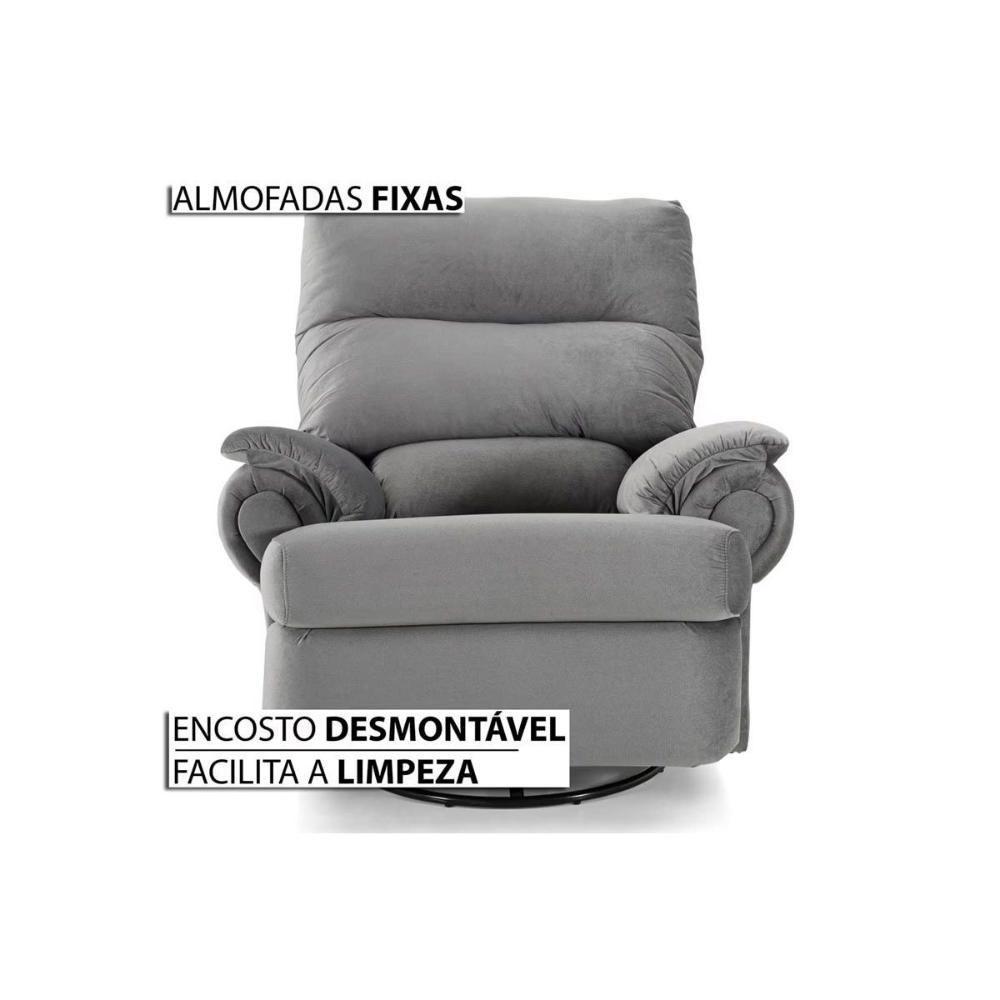 Poltrona Reclinável C- Massagem P- Sala Mh 1217 Two Way Suede Marrom - Herval - 5