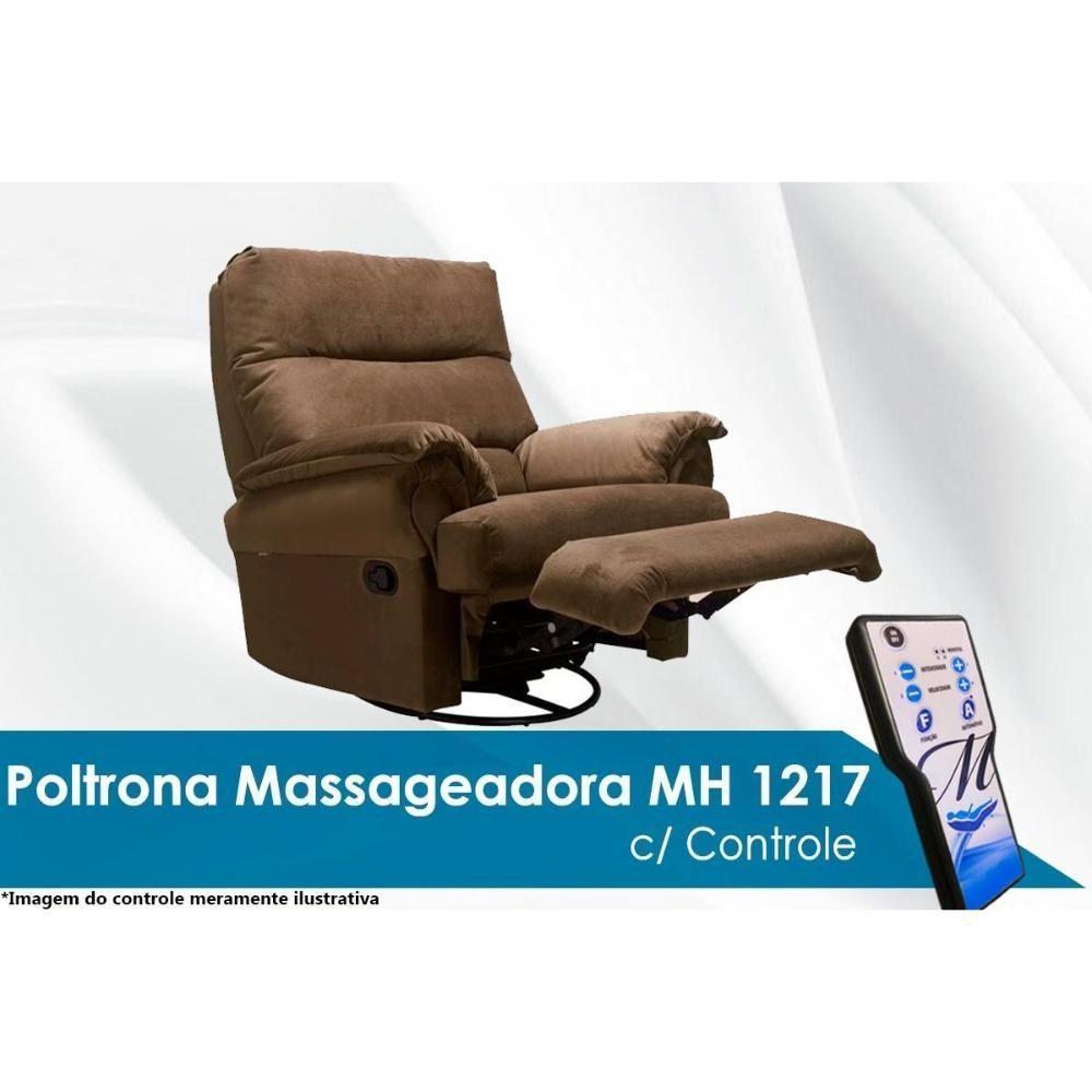 Poltrona Reclinável C- Massagem P- Sala Mh 1217 Two Way Suede Marrom - Herval - 10