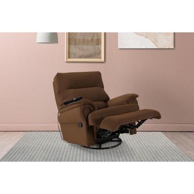 Poltrona Reclinável MH 1217 Two Way com Massagem Suede Marrom para Sala Herval