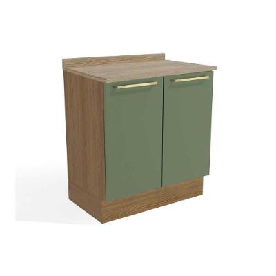 Balcão Cozinha P- Cooktop C- Tampo Botanic M623 C- 2 Portas 80cm Nogueira-oliva-nogueira - Kappesberg