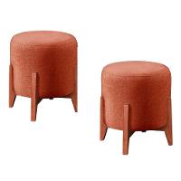 Conjunto - 2 Puffs Banqueta Thor Luxo Castellar Móbile Linho Terracota - 1