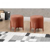 Conjunto - 2 Puffs Banqueta Thor Luxo Castellar Móbile Linho Terracota - 6