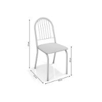 Conjunto: Mesa Sala Jantar Volga C- Tampo De Vidro 95cm E 4 Cadeiras Noruega Cromada - Courano Preto - Kappesberg - 3