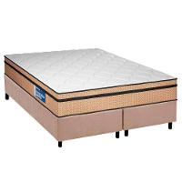 Cama Box Queen: Colchão Ortopédico Plumatex D45 Selectus + Base Crc Suede Clean (158x198) - 1