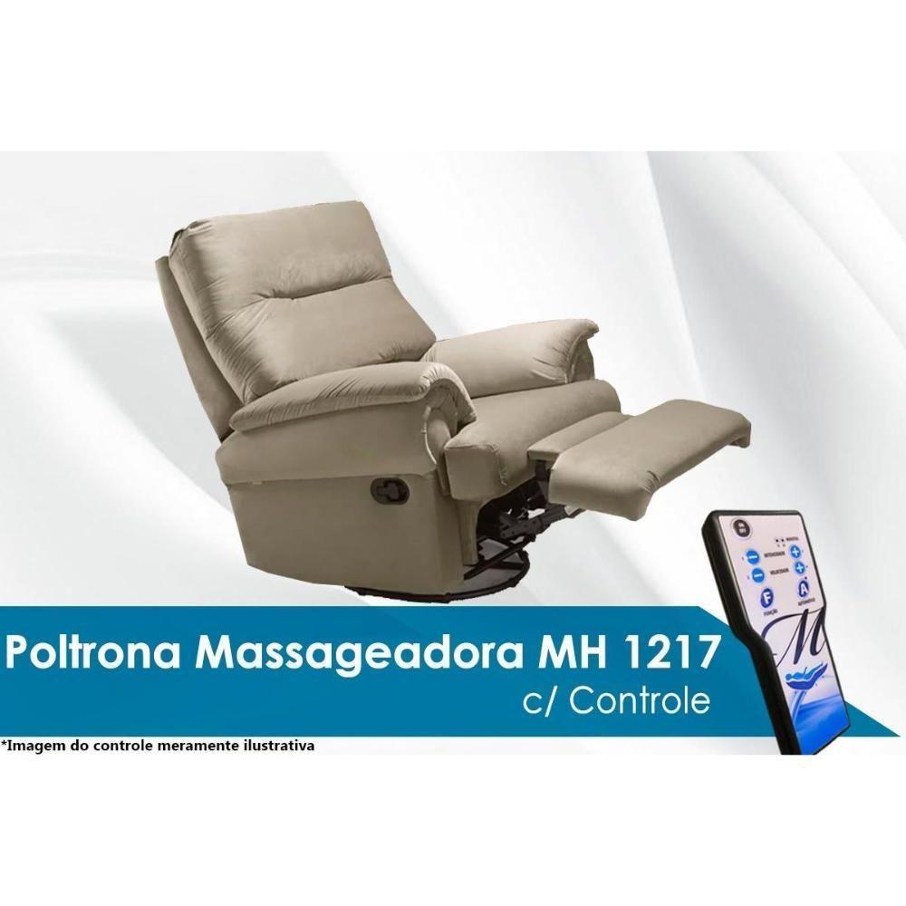 Poltrona Reclinável C- Massagem P- Sala Mh 1217 Two Way Suede Cinza - Herval - 2