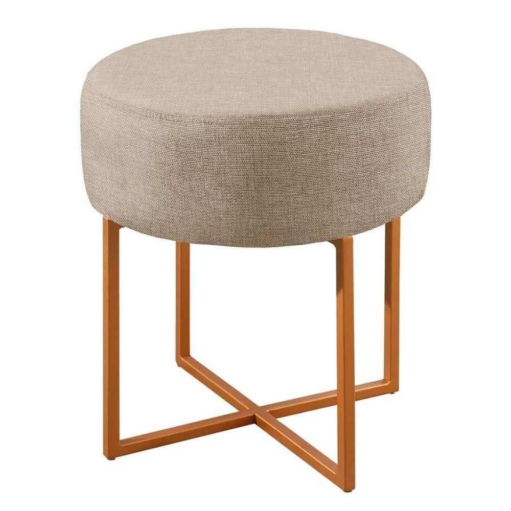 Conjunto - 2 Puffs Banqueta Otávio Luxo Castellar Móbile Linho Bege - 3