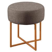 Conjunto - 2 Puffs Banqueta Otávio Luxo Castellar Móbile Linho Cappuccino - 2